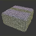 Abstract Gray Cube Composed of Small Particles With Textured Surface And Reflection