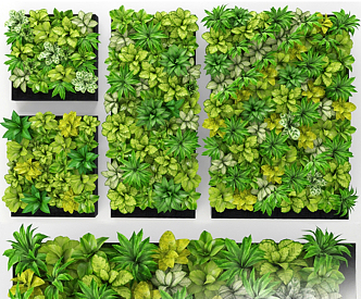 Modern Green Plant Wall Plant Wall 3d model