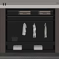 Modern Wardrobe Interior Design With Hanging Clothes Drawers And Lighting 3d model