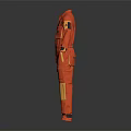 Red And Yellow Professional Work Coverall With Multiple Pockets And Logo Patch 3d model