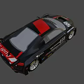 Audi R8 Racing Car Black Body With Red Stripes Brantan Logo Number 07 Sponsor Stickers