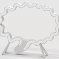 Unique Shaped White Table Lamp With Wavy Design And Tripod Base For Modern Home Decor
