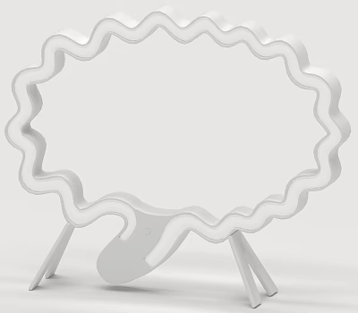 Unique Shaped White Table Lamp With Wavy Design And Tripod Base For Modern Home Decor 3d model