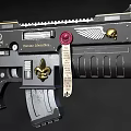 Divinus Liberator MkII Weapon With Gold Fleur De Lis Red Insignia Wing And Skull Symbols