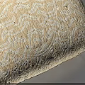 Beige Decorative Pillow With White Wavy Pattern For Home Living Room Decoration