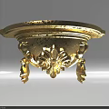 Golden Ornate Carving Decorative Ceiling Medallion With Intricate Patterns 3d model