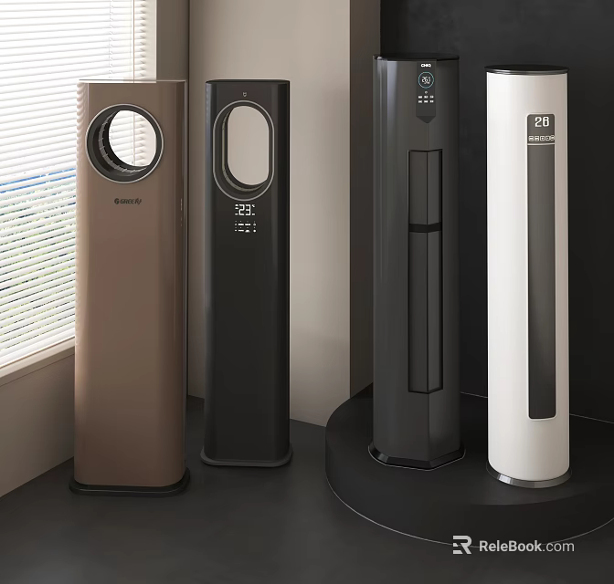Modern Tower Air Conditioner Fans With Various Styles And Colors 3d model 