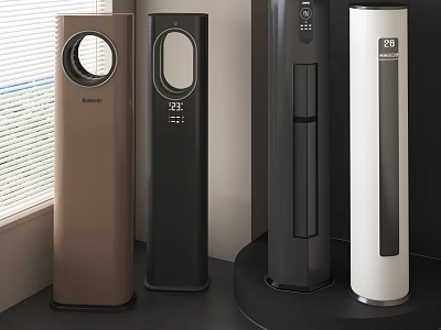 Modern Tower Air Conditioner Fans With Various Styles And Colors 3d model