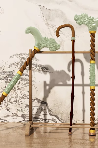 New Chinese Style Cane Faucet Cane 3d model New Chinese Style Cane Faucet Cane 3d model