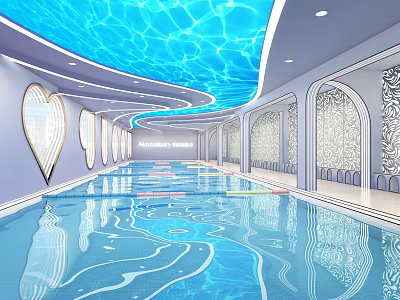 modern swimming pool 3d model