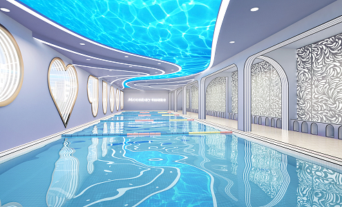 modern swimming pool 3d model