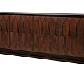 Classic Dark Brown Wooden Entryway Cabinet Sideboard With Diamond Grain Pattern