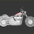 Red Black Classic Cruiser Motorcycle With Chrome Frame Spoked Wheels And Shiny Surface