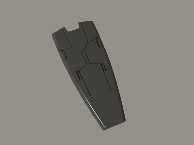 Black Geometric Shaped 3D Model Component With Intricate Surface Lines Design 3d model