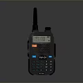 Weapon Grade Black Walkie Talkie With Antenna Digital Display And Control Buttons