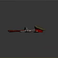 Red Rifle Military Cap Bloodstain And Silver Flask On Brick Pavement