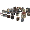 Various Miniature House Models With Different Roof Styles And Colorful Exteriors