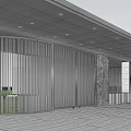 Modern minimalist entrance gate 3d model