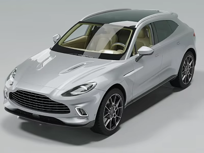 Silver Luxury SUV With Sleek Exterior Chrome Grille Alloy Wheels And Tinted Windows 3d model