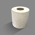 White Toilet Paper Roll With Textured Surface And Brown Core For Bathroom Use