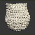White Handmade Woven Vase With Intricate Textured Design And Decorative Style
