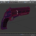 Science Fiction Gun Pistol Cyberpunk Gun Game Gun Low Face Number Low Model Simple Model Game Sub-era Movie and TV Level Super Realistic High Precision 3d model