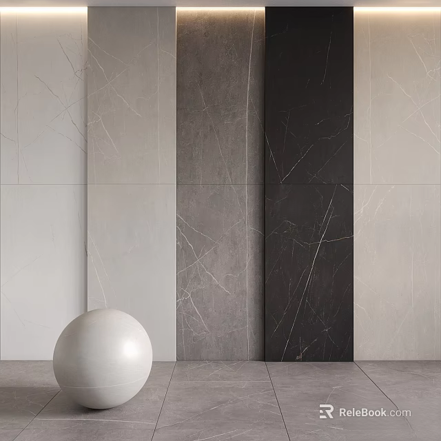 Modern Marble Wall Components With Natural Texture And Elegant Color Tones 3d model