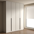 modern wardrobe handle-free bedroom wardrobe 3d model