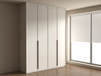 modern wardrobe handle-free bedroom wardrobe 3d model