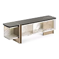 Modern Entryway Console Table And Side Cabinet With Wooden Frame And Marble Top 3d model