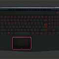 Modern Gaming Laptop With Dark Body Pink Backlit Keyboard And Flame Pattern Screen 3d model