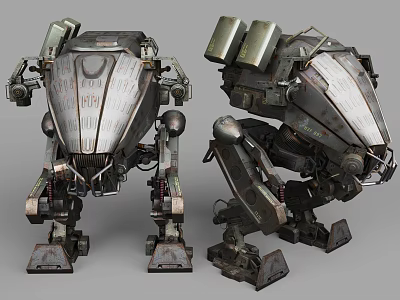Game and Movie Character Mechanical Structure Metal Armor Intricate Design Dual View Sci Fi Style 3d model