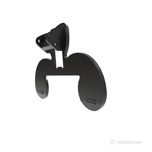 Black Metal Bracket With Curved Design And Mounting Holes For Support 3d model 