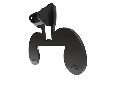 Black Metal Bracket With Curved Design And Mounting Holes For Support 3d model