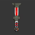 Innovative Robotic Character Mechanical Arm With Red White Sections And Articulated Metal Joints