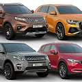 Various Branded SUV Cars Displaying Distinct Models