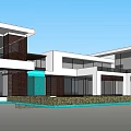 Modern Detached Villa With White Exterior Large Glass Windows And Contemporary Design