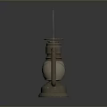 Classic Vintage Lantern With Metal Frame Glass Shade And Traditional Design