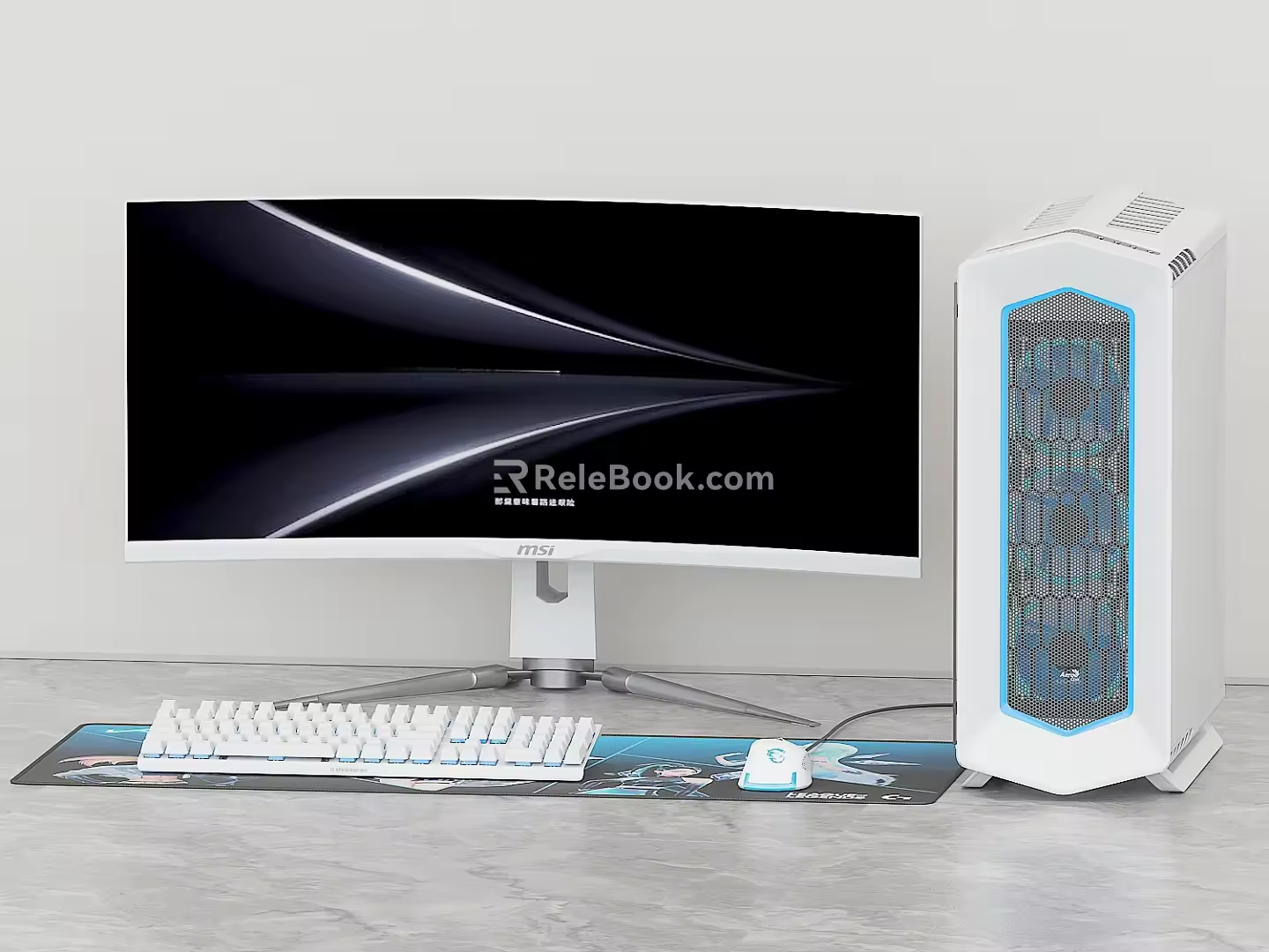 modern computer electronic digital products desktop computer equipment keyboard mouse 3d model