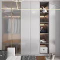 Modern Sleek Wardrobe Interior With Glass Doors LED Lighting And Storage Shelves