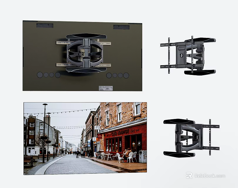 Modern TV Wall Mount Bracket With Sturdy Design And Adjustable Viewing Angle 3d model 