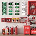 Essential Fire Safety Equipment Collection Including Extinguishers Hydrants Cabinets And Emergency Lights