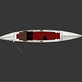 Elegant Gondola Boat With Golden Decorations Red Seats Black Parts And Long Oar