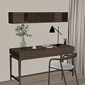 New Chinese style desk and chair combination 3d model