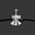 Modern Ceiling Fan With Black Blades And White Motor Housing Design