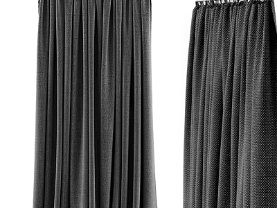 Black Curtains For Home Decor With Velvet And Mesh Textured Styles 3d model