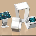 Smart Machines with Various Modern Stand Designs and Interactive Tech Interfaces 3d model