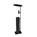 Modern Minimalist Floor Lamp With Circular Shade And Stone Base Design