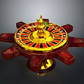 Decorative Roulette Wheel Home Living Accessory With Golden Top Red Black Slots And Wooden Base