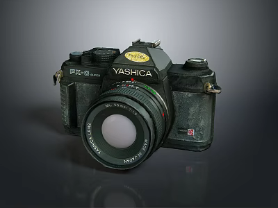 Vintage YASHICA FX D Camera Featuring Classic Lens And Retro Body Design 3d model